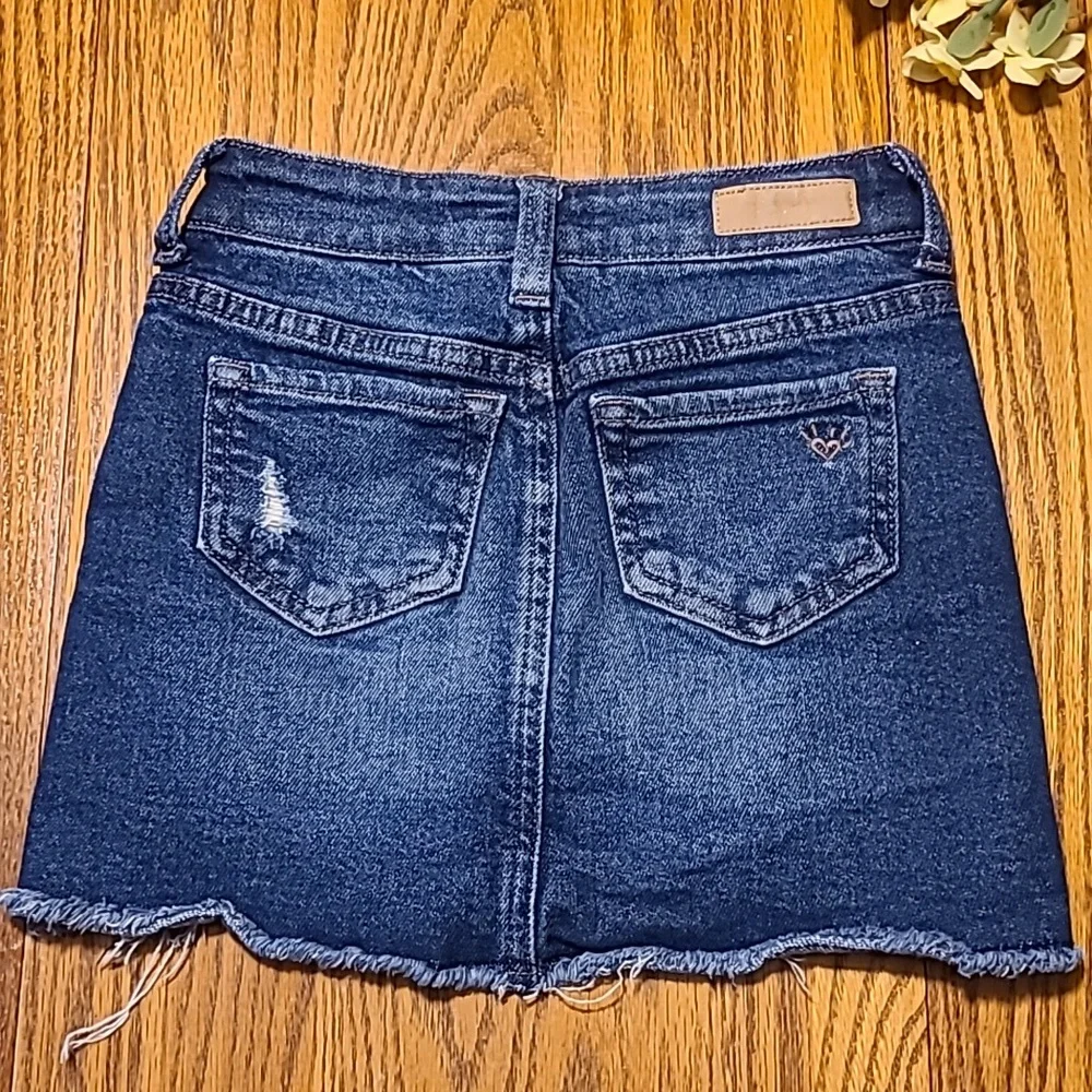 Justice Distressed High Rise Lined Denim Skirt - Girls 7